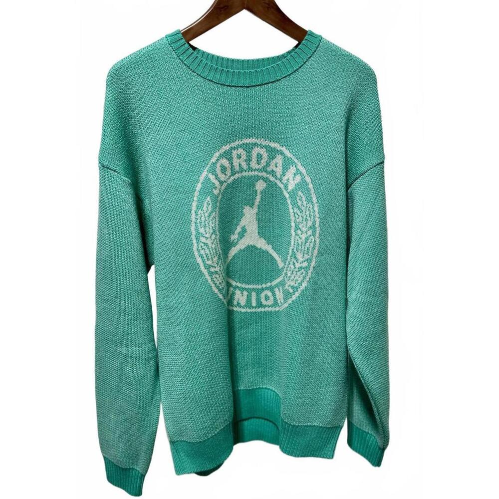 Jordan x Union Collab Knit Sweater in Mint Green